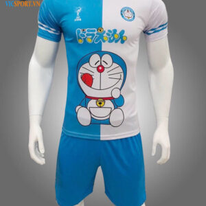 ÁO ĐÁ BANH DORAEMON TRẮNG XANH CỰC ĐẸP