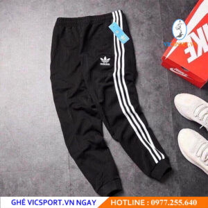 QUẦN JOGGER NAM ADIDAS 3 SỌC MÀU ĐEN SỌC TRẮNG