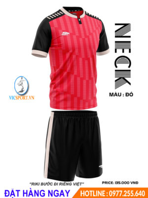 ÁO ĐÁ BANH RIKI NECK MÀU ĐỎ