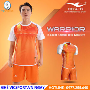 Áo đá banh không logo KeepFly Warrior màu cam