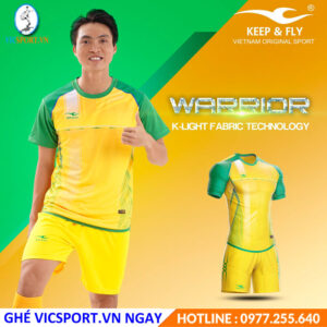 Áo đá banh không logo KeepFly Warrior màu vàng