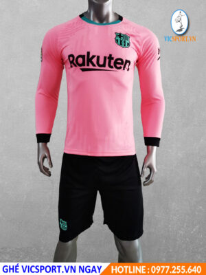 ÁO TAY DÀI CLB BARCELONA 2020-2021 MÀU HỒNG