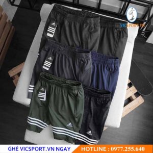 QUẦN ĐÙI NAM ADIDAS BA SỌC VIỀN ỐNG