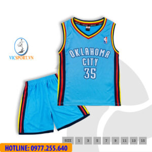 ÁO BÓNG RỔ TRẺ EM OKLAHOMA CITY XANH BIỂN