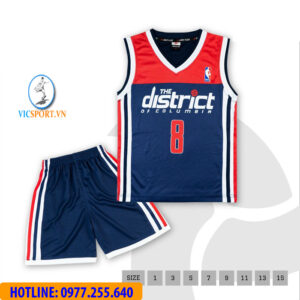 ÁO BÓNG RỔ TRẺ EM THE DISTRICT XANH DƯƠNG