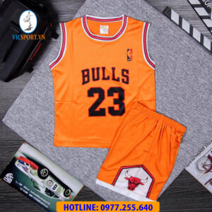 ÁO BÓNG RỔ TRẺ EM BULL MÀU CAM
