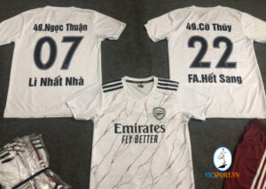 ÁO ARSENAL TRẮNG TRẺ EM IN CHO KHÁCH