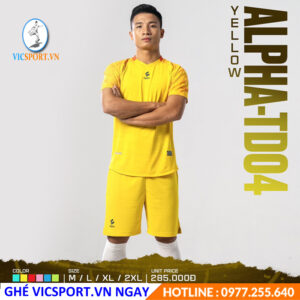 ÁO ĐÁ BANH ALPHA-TD04 MÀU VÀNG