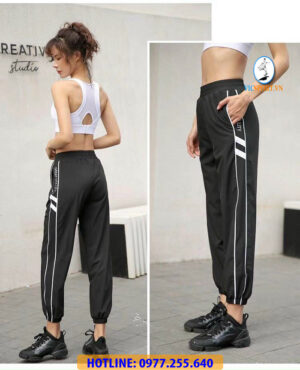 JOGGER NỮ K27 CHẤT DÙ MÀU ĐEN