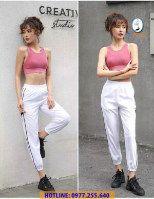 JOGGER NỮ K27 CHẤT DÙ MÀU TRẮNG