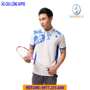 ÁO CẦU LÔNG NAM AVP05 MÀU TRẮNG