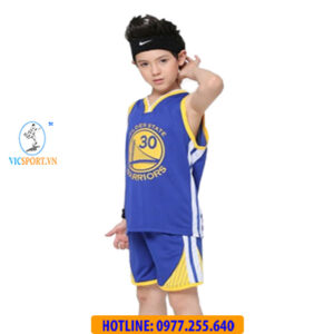 ÁO BÓNG RỔ TRẺ EM WARIRIORS XANH CỰC ĐẸP