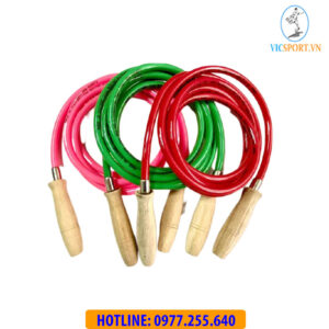 Dây nhảy thể lực bản to cán gỗ