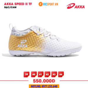 Giày đá banh Akka Speed 2 đế TF màu trắng đồng