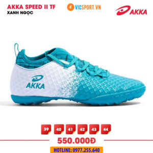 Giày đá banh Akka Speed 2 đế TF màu xanh ngọc