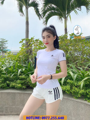 QUẦN ĐÙI NỮ 2 LỚP ADIDAS 3 SỌC