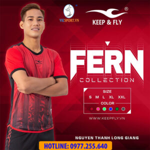 ÁO ĐÁ BANH FERN MÀU ĐEN ĐỎ