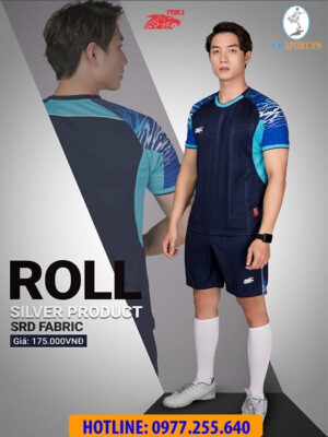 ÁO ĐÁ BANH RIKI ROLL MÀU XANH ĐEN