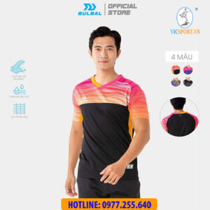 ÁO CẦU LÔNG NAM BULBAL BAT1004 HỒNG CAM ĐEN