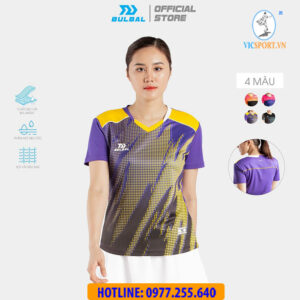 ÁO CẦU LÔNG NỮ BULBAL BAT1003 TÍM VÀNG