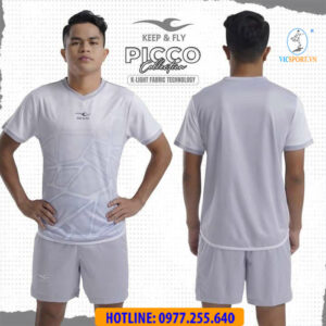 Áo bóng đá không logo KeepFly Picco màu trắng xám