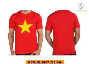 ÁO CỔ VŨ CỜ ĐỎ SAO VÀNG VẢI MÈ ĐẸP