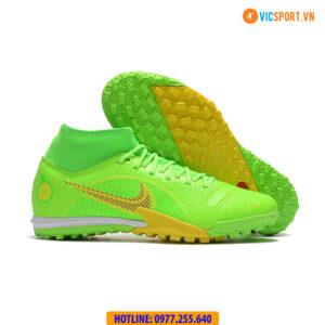 Giày đá banh cổ cao Vapor 14 Academy đế TF màu xanh lá
