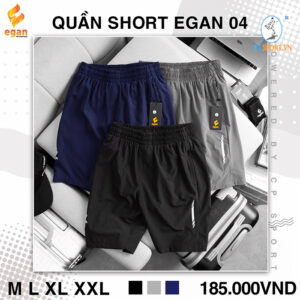 QUẦN SHORT EGAN 04 VẢI DÙ MÀU ĐEN