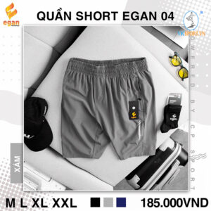 QUẦN SHORT EGAN 04 VẢI DÙ MÀU XÁM