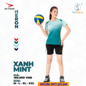 ÁO BÓNG CHUYỀN NỮ BEYONO HERON XANH MINT
