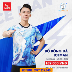 Áo đá banh Kamito Iceman Xanh Ngọc Đen