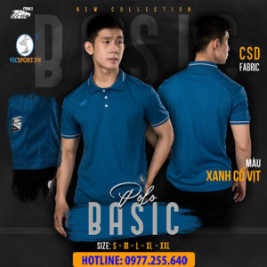 ÁO POLO DI CHUYỂN RIKI BASIC MÀU XANH CỔ VỊT