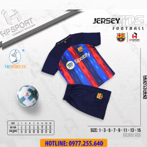 ÁO TRẺ EM CLB BARCELONA 2022-2023 ĐỎ XANH