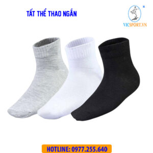 Tất thể thao ngắn trơn màu