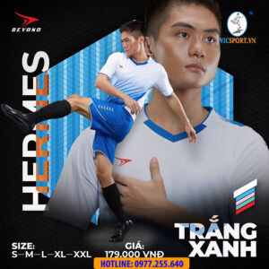 ÁO ĐÁ BANH BEYONO HERMES TRẮNG XANH