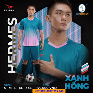 ÁO ĐÁ BANH BEYONO HERMES XANH HỒNG