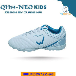 GIÀY ĐÁ BANH TRẺ EM WIKA QH19 NEO MÀU XÁM TRẮNG