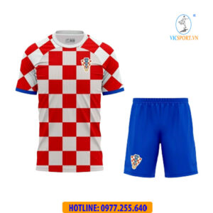 ÁO ĐÁ BANH ĐỘI TUYỂN CROATIA 2022 CARO ĐỎ