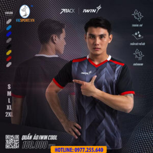 ÁO ĐÁ BANH IWIN COOL ATTACK A07 MÀU ĐEN