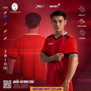ÁO ĐÁ BANH IWIN COOL ATTACK A07 MÀU ĐỎ