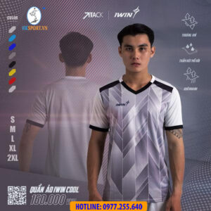 ÁO ĐÁ BANH IWIN COOL ATTACK A07 XÁM TRẮNG