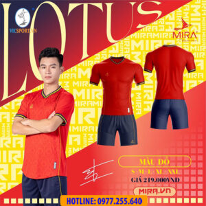 ÁO ĐÁ BANH MIRA LOTUS PTT MÀU ĐỎ