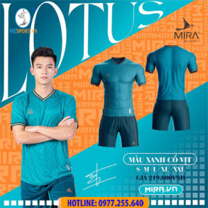 ÁO ĐÁ BANH MIRA LOTUS PTT MÀU XANH CỔ VỊT