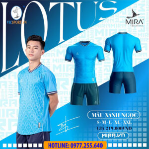 ÁO ĐÁ BANH MIRA LOTUS PTT MÀU XANH NGỌC