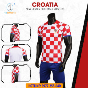 ÁO ĐÁ BANH ĐỘI TUYỂN CROATIA 2022-CARO SÂN NHÀ