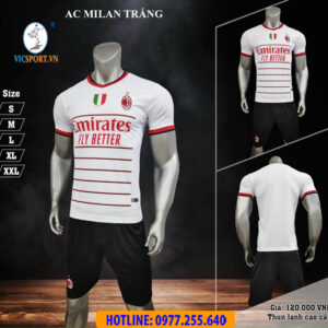 ÁO ĐÁ BANH CLB AC MILAN 2022-2023 SÂN KHÁCH TRẮNG