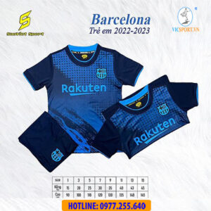 BỘ BÓNG ĐÁ TRẺ EM CLB BARCELONA 2022-2023 XANH ĐEN