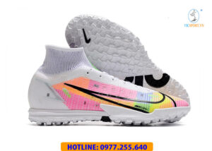GIÀY ĐÁ BANH SF CỔ CAO NIKE MERCURIAL SUPERFLY 8 ACADEMY TF TRẮNG HỒNG