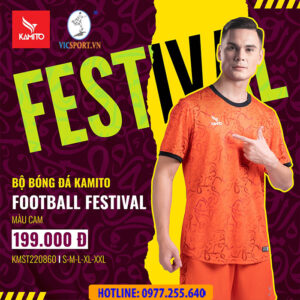 ÁO BÓNG ĐÁ KAMITO FESTIVAL MÀU CAM
