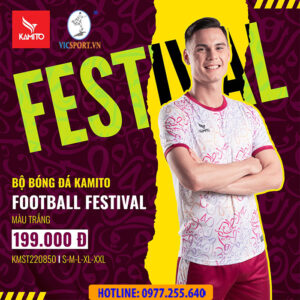 ÁO BÓNG ĐÁ KAMITO FESTIVAL MÀU TRẮNG